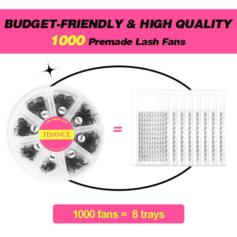 TDANCE 1000 Fans Loose Fan Mix – Eyelash Extension Medium recenzja i cena